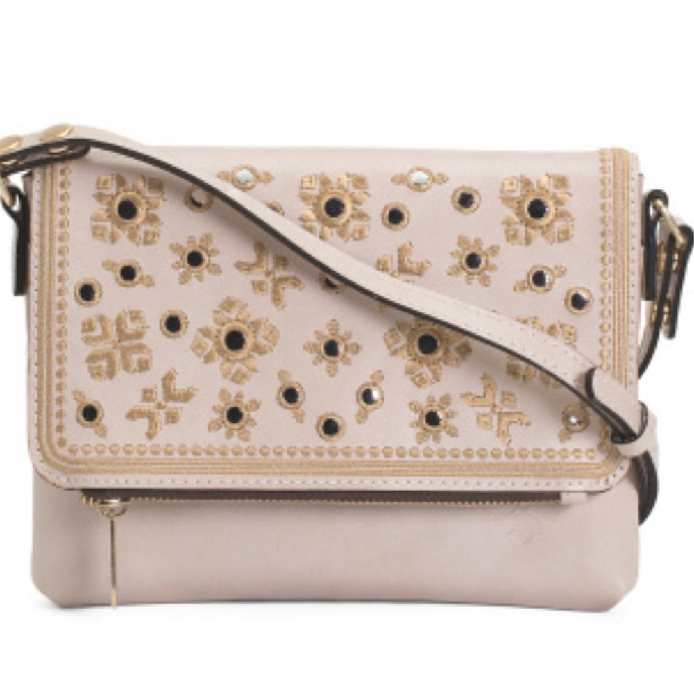 Patricia Nash Leather Corfu Embellished Flap Crossbody - NWT